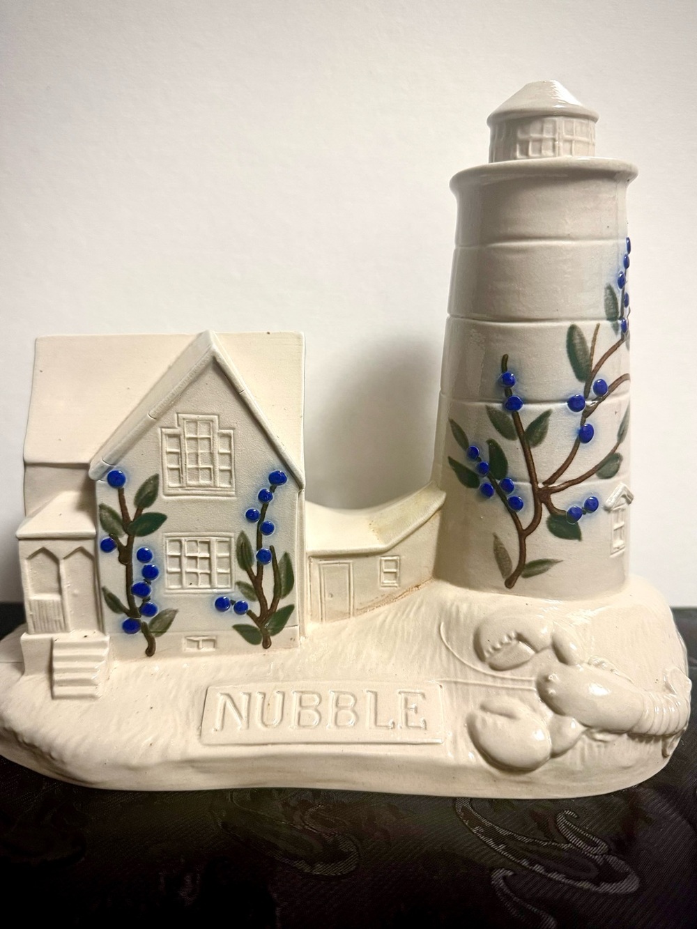 Salmon Falls Pottery Nubble Lighthouse with Elderberry Design